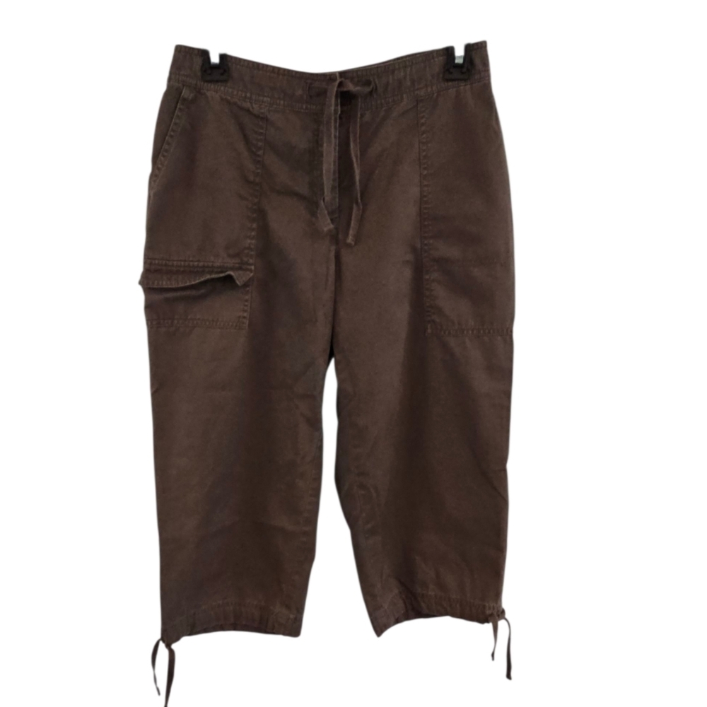 J.Jill Size 4 Brown Cropped Pants Capris Familiar Fit - At Waist